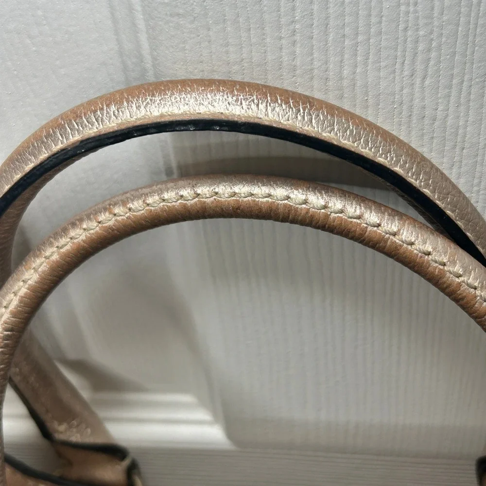 Kate Spade Wellesley Quinn Metallic Gold Leather Tote Shoulder Bag‎ Purse
